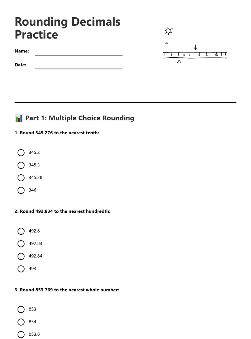 Rounding Decimals Practice