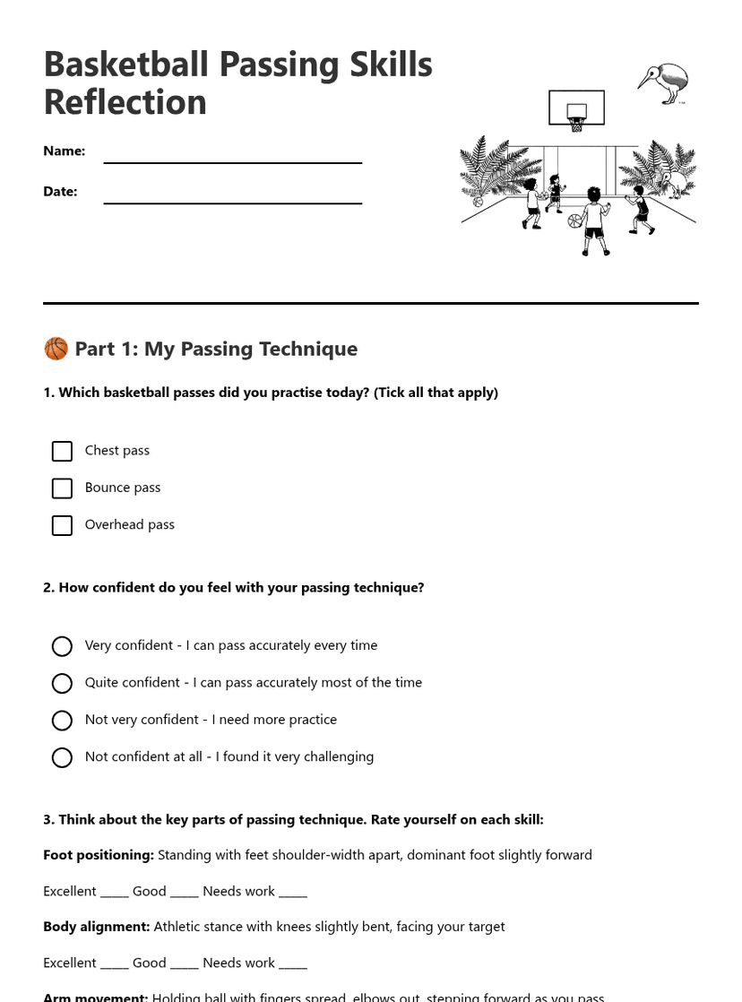 Basketball Passing Skills Reflection