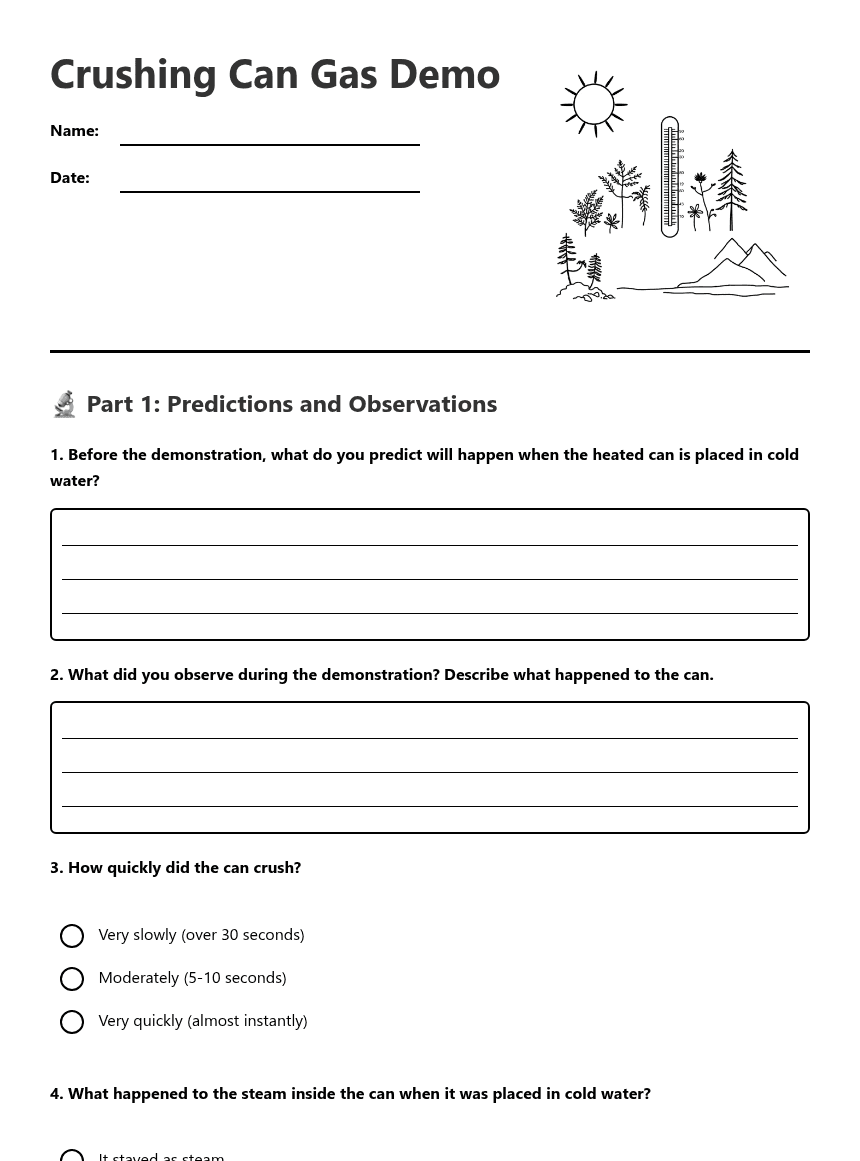 Crushing Can Gas Demo worksheet preview