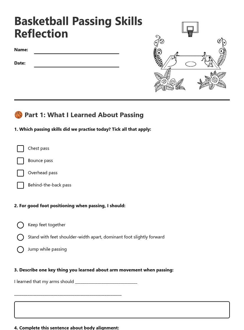 Basketball Passing Skills Reflection