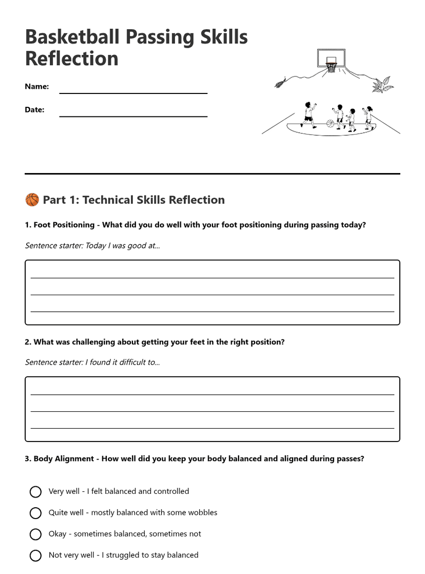 Basketball Passing Skills Reflection