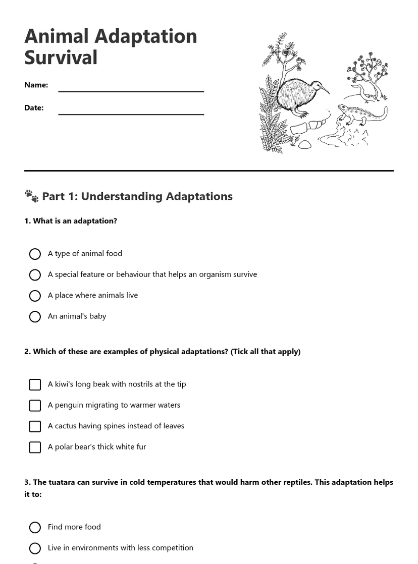 Animal Adaptation Survival
