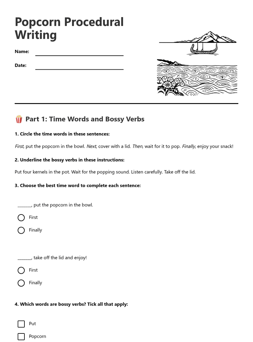 Popcorn Procedural Writing