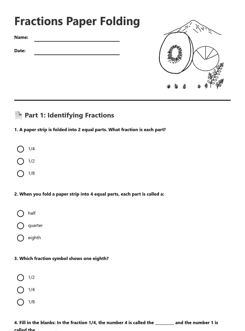 Fractions Paper Folding