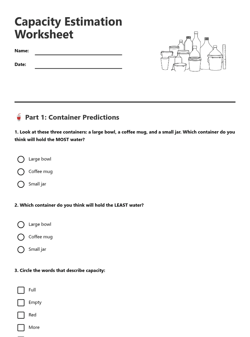 Capacity Estimation Worksheet