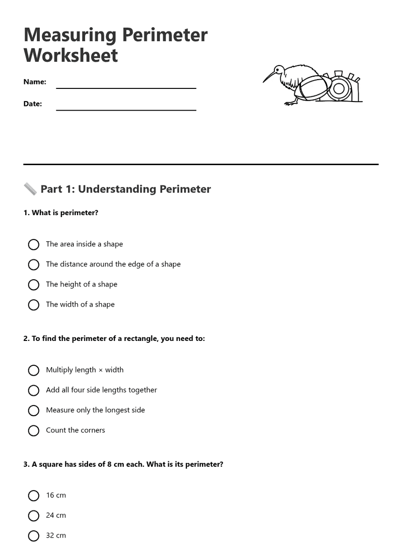 Measuring Perimeter Worksheet