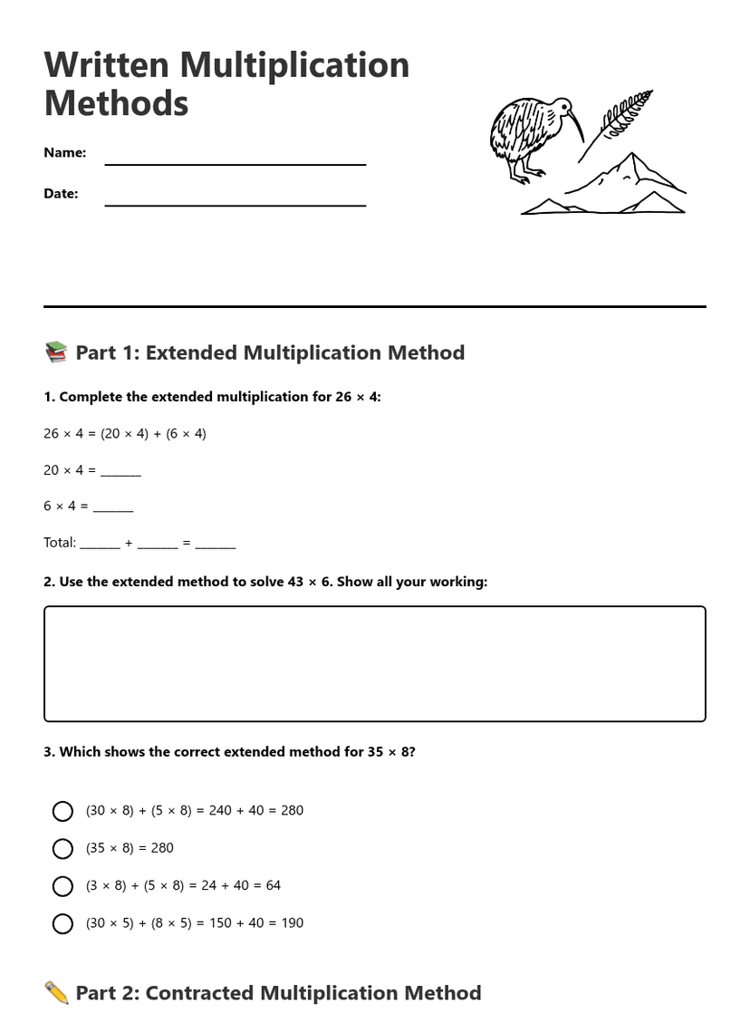 Written Multiplication Methods