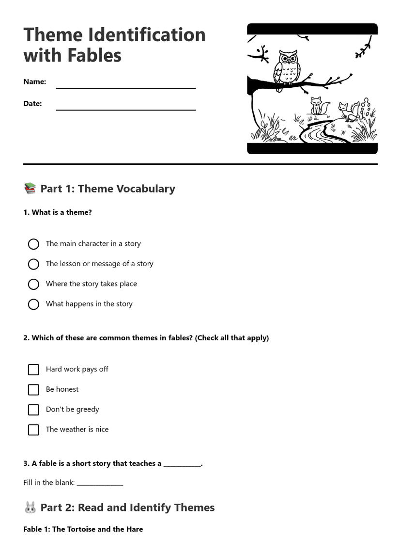 Theme Identification with Fables