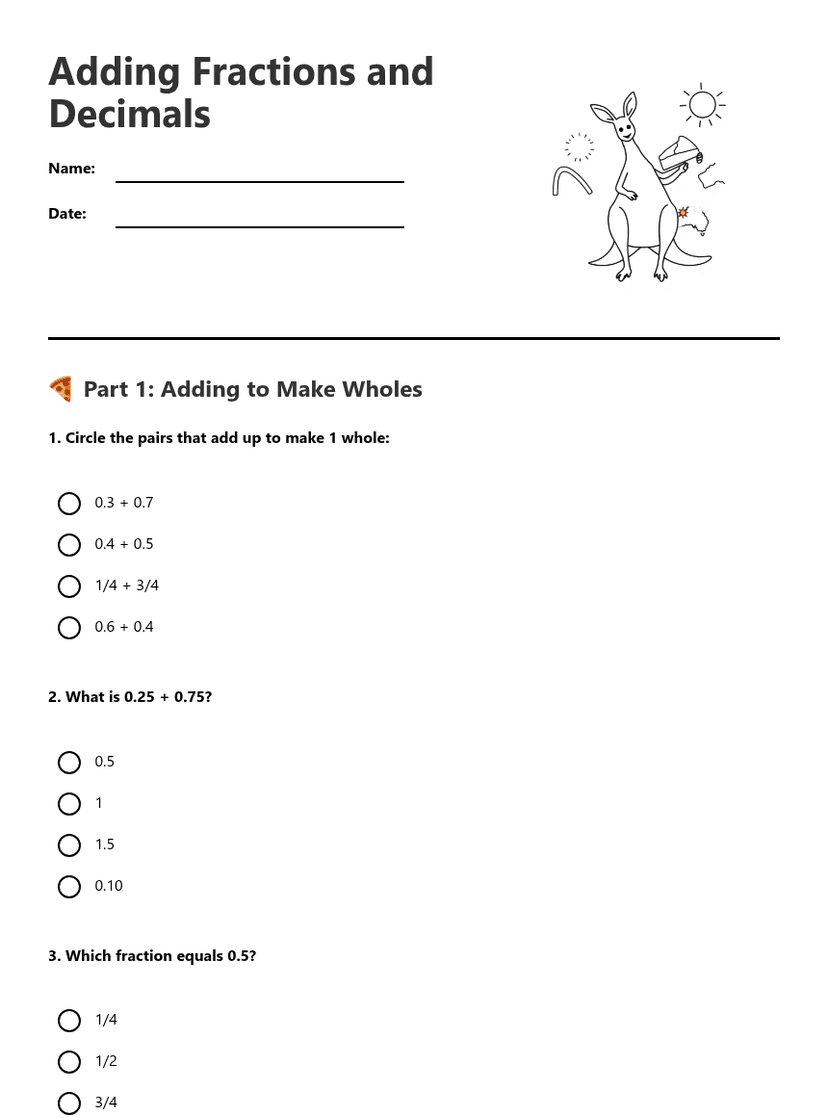 Adding Fractions and Decimals