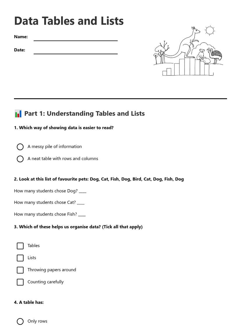 Data Tables and Lists