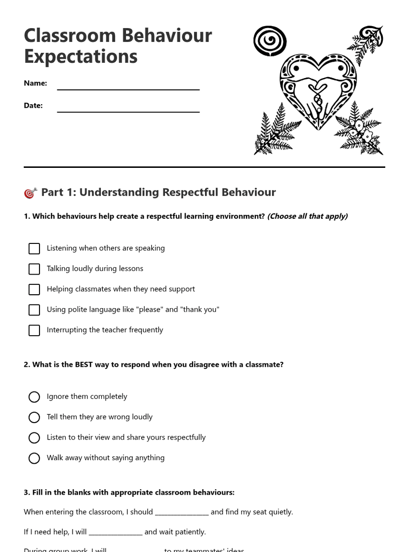 Classroom Behavior Expectations