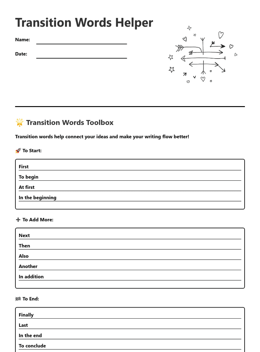 Transition Words Helper
