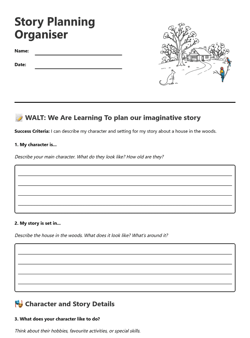 Story Planning Organiser