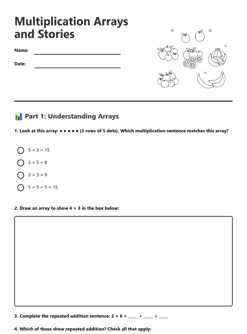 Multiplication Arrays and Stories