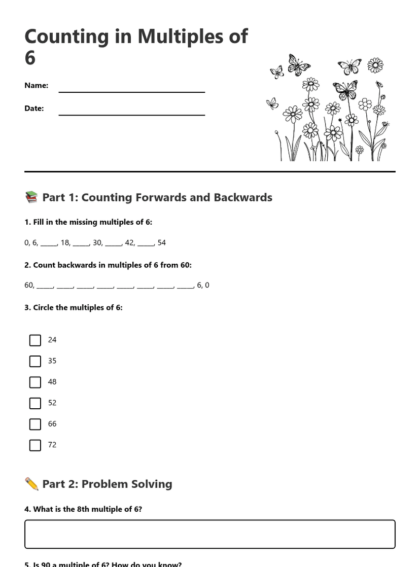 Counting in Multiples 6