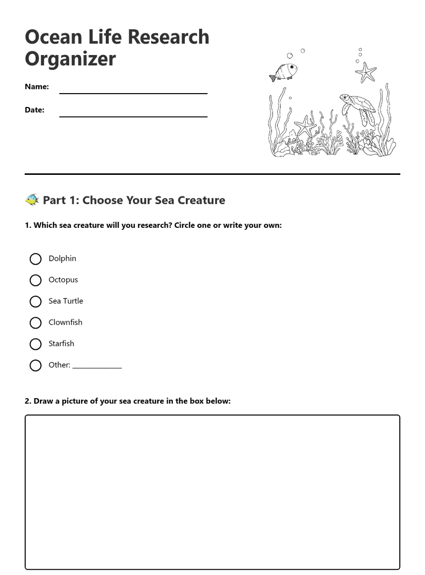Ocean Life Research Organizer