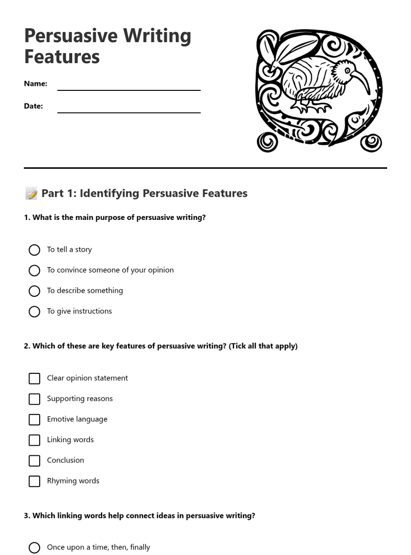 Persuasive Writing Features