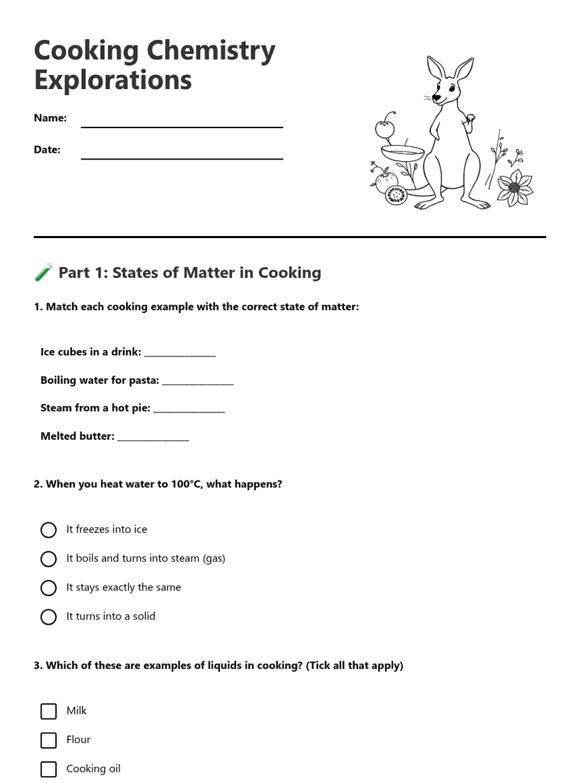 Cooking Chemistry Explorations