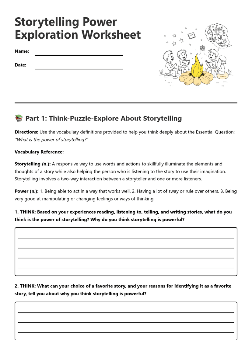 Storytelling Power Exploration Worksheet