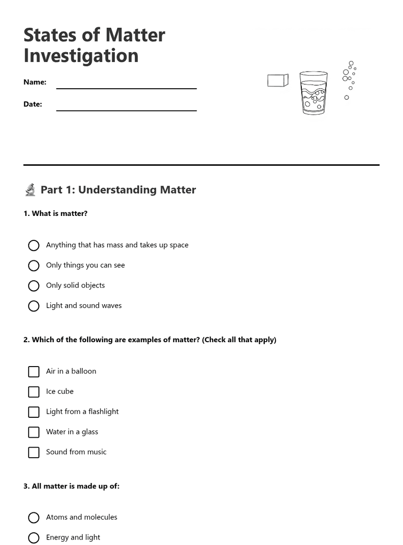 States of Matter Investigation
