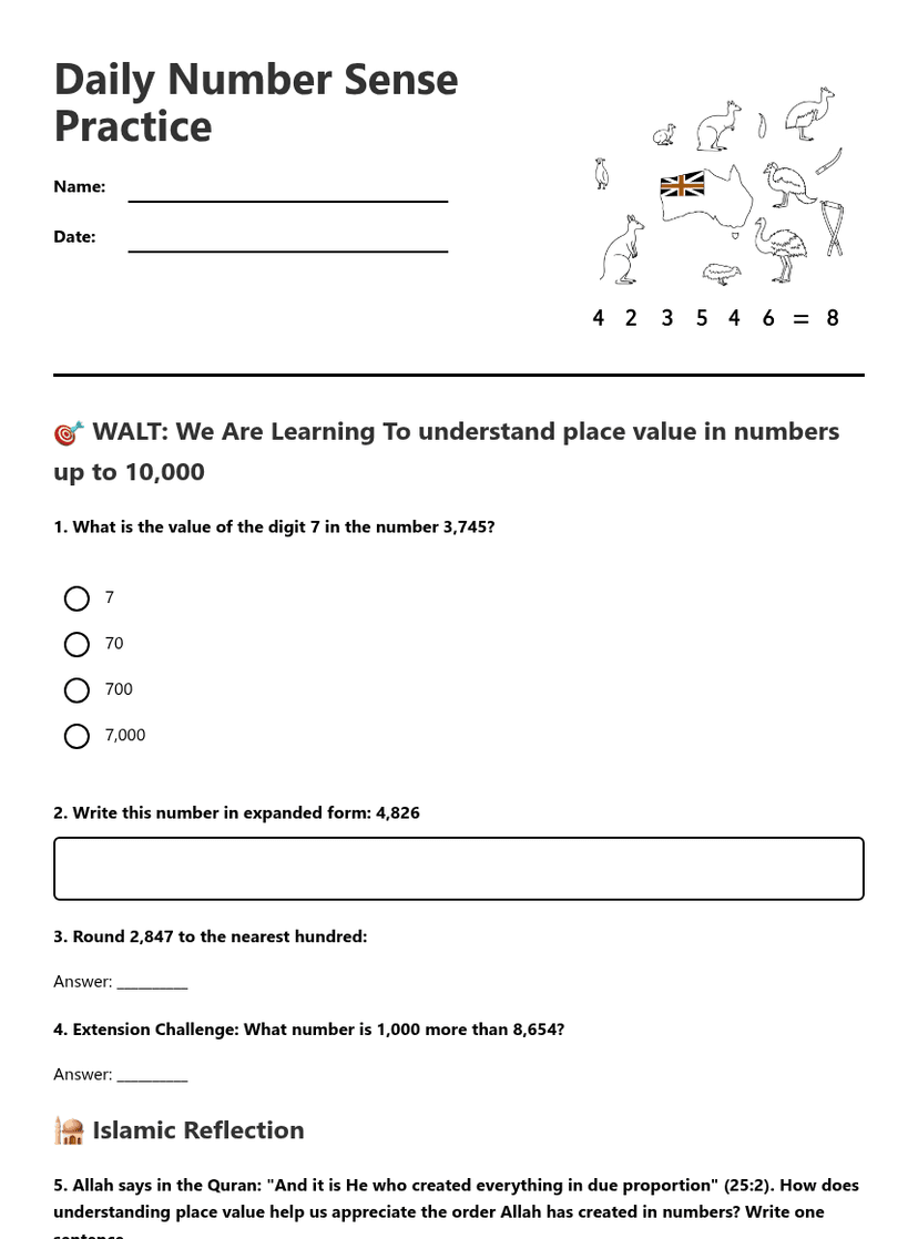 Daily Number Sense Practice