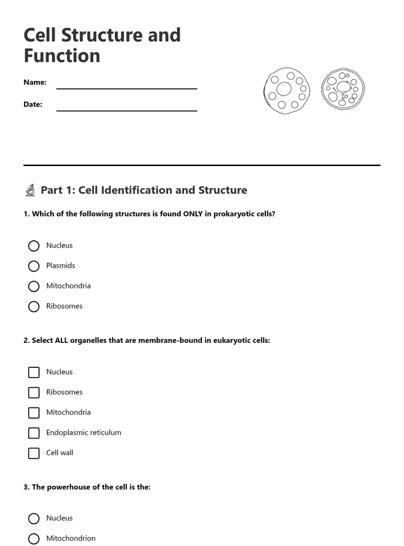 Cell Structure and Function