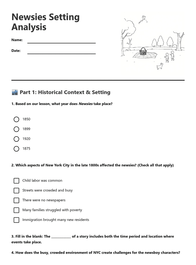 Newsies Setting Analysis