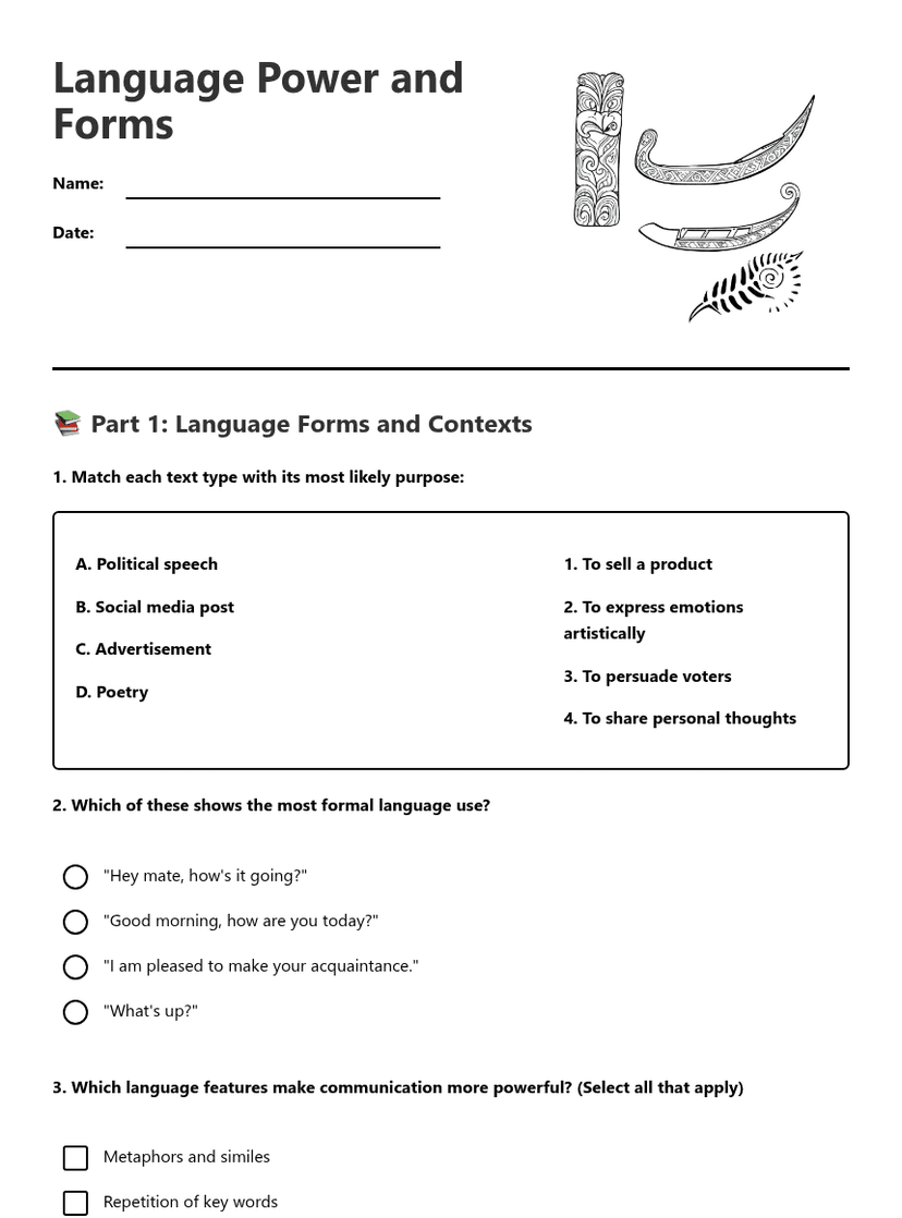 Language Power and Forms