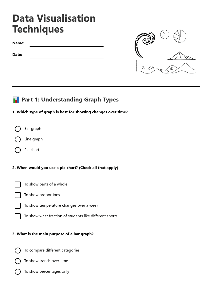 Data Visualization Techniques worksheet preview