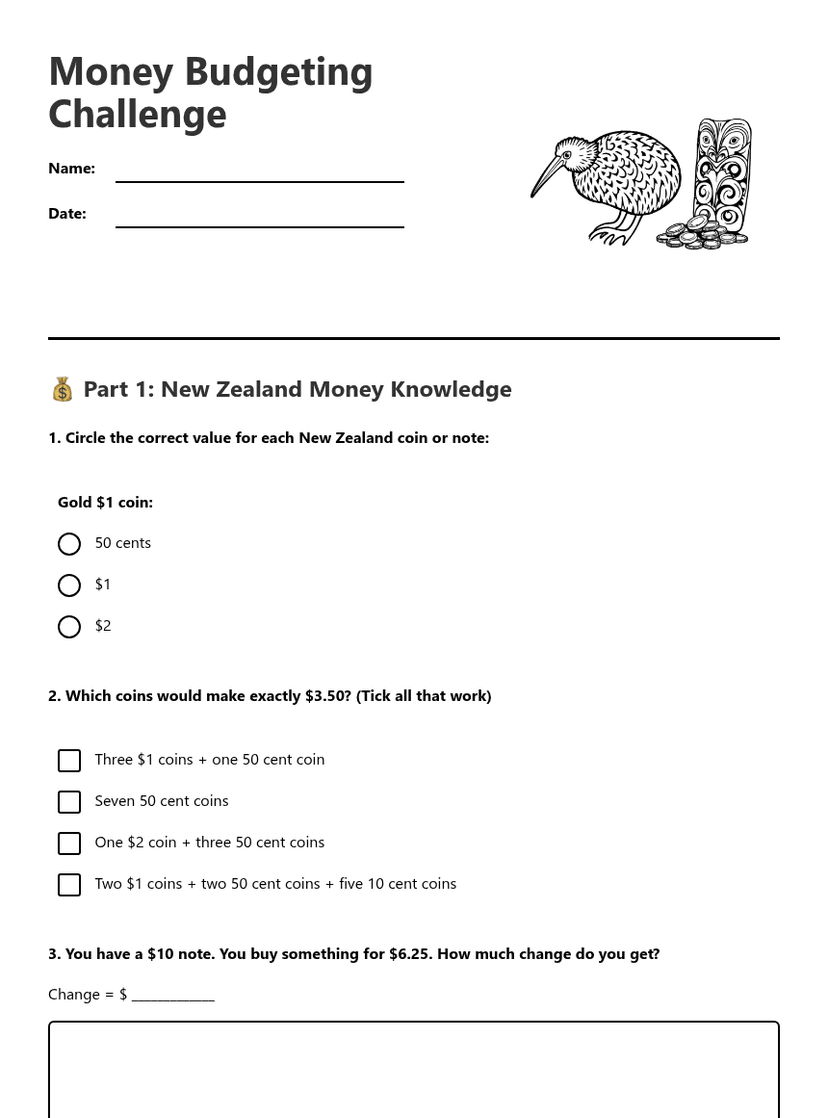 Money Budgeting Challenge