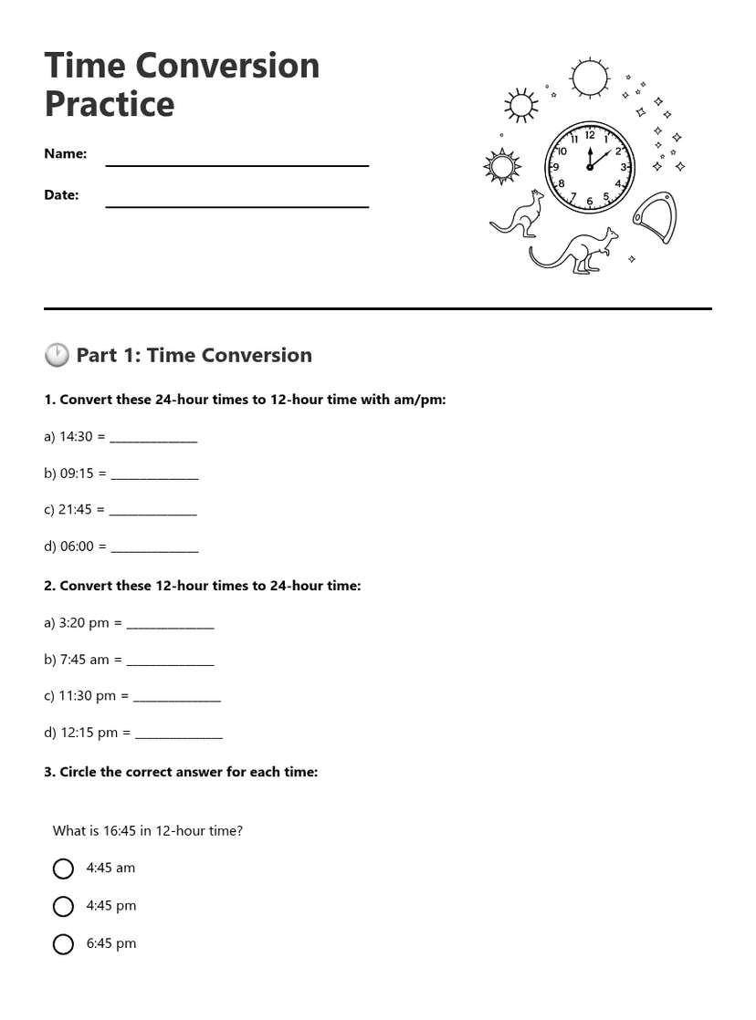 Time Conversion Practice