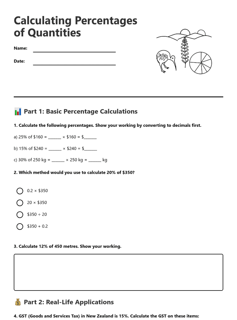 Calculating Percentages of Quantities