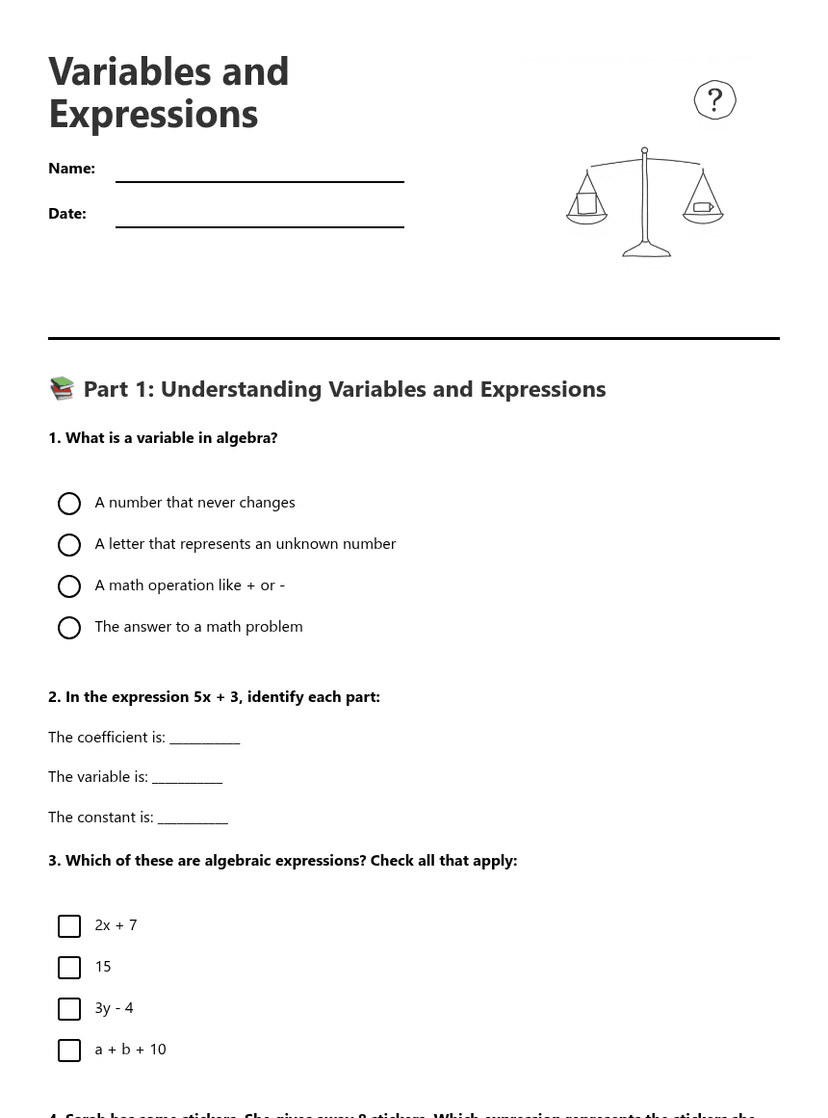 Variables and Expressions