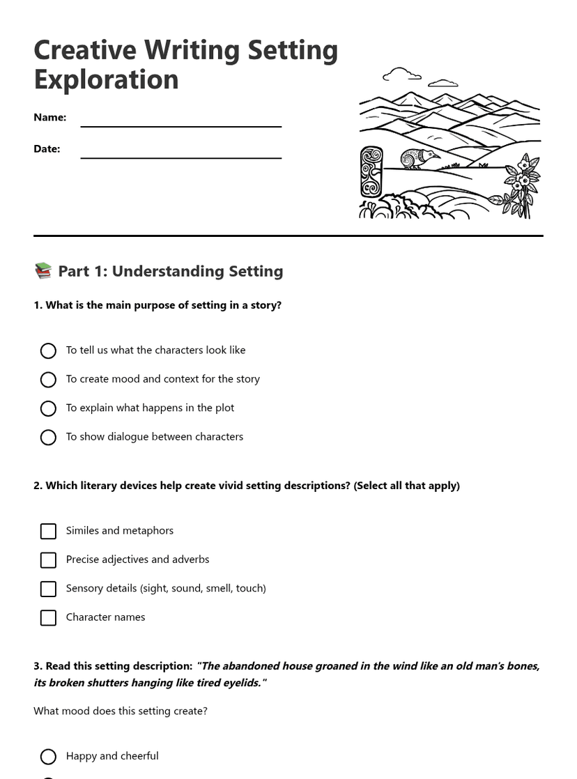 Creative Writing Setting Exploration