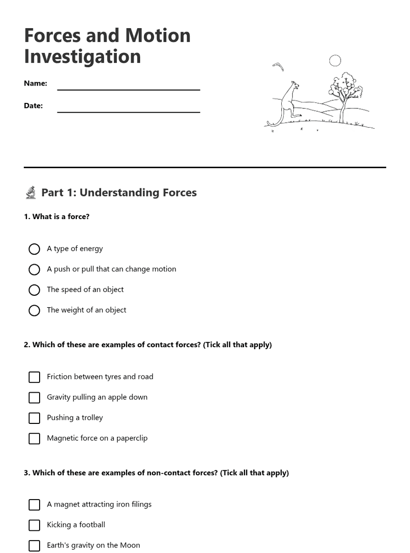Forces and Motion Investigation