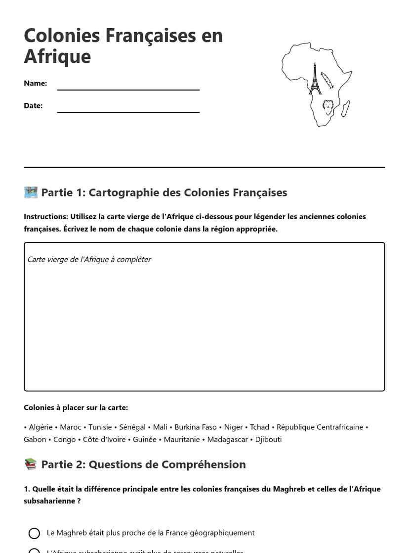 Colonies Françaises en Afrique