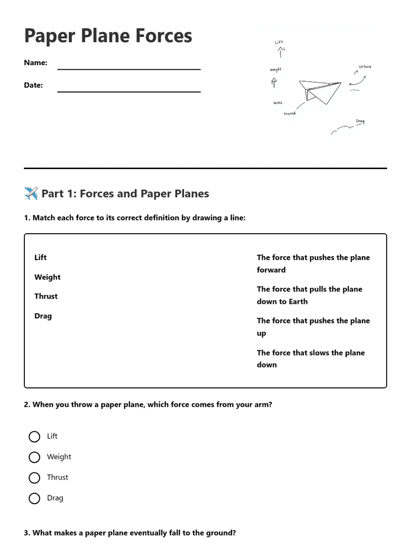 Paper Plane Forces