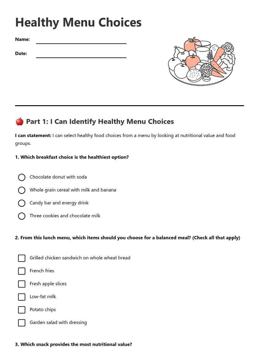 Healthy Menu Choices