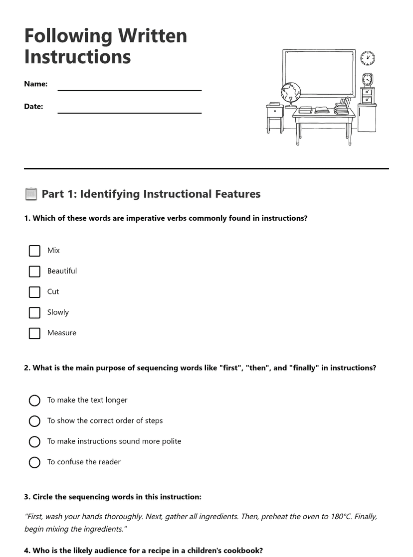 Following Written Instructions