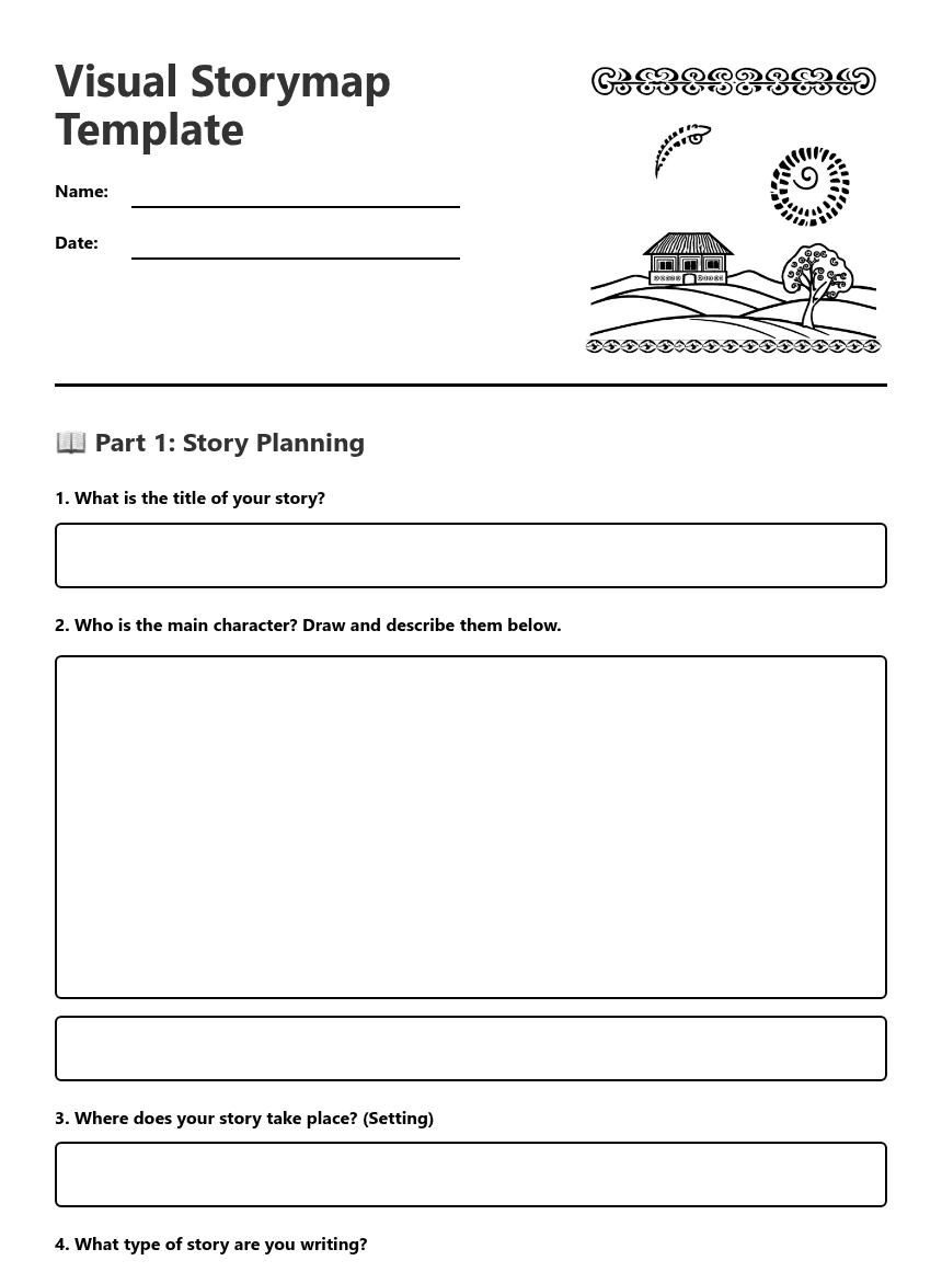Visual Storymap Template worksheet preview