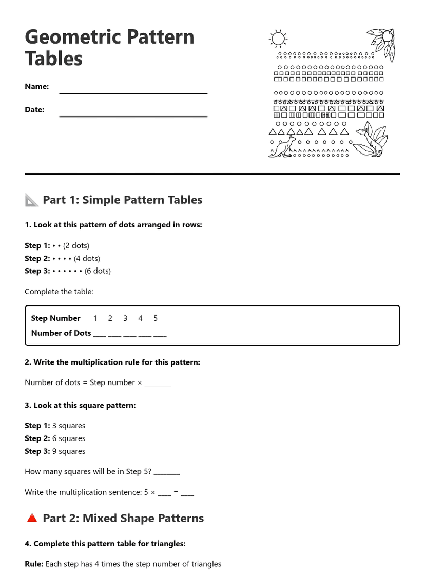 Geometric Pattern Tables