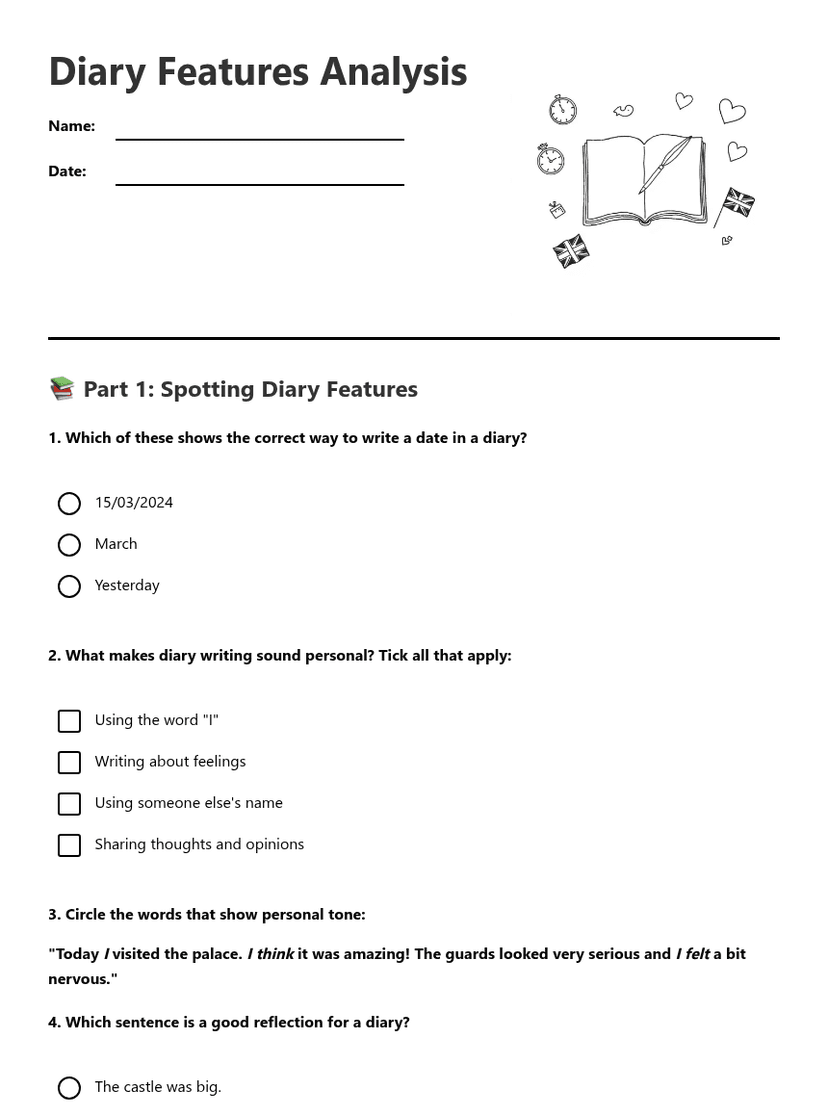 Diary Features Analysis
