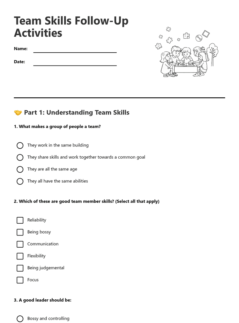 Team Skills Follow-Up Activities