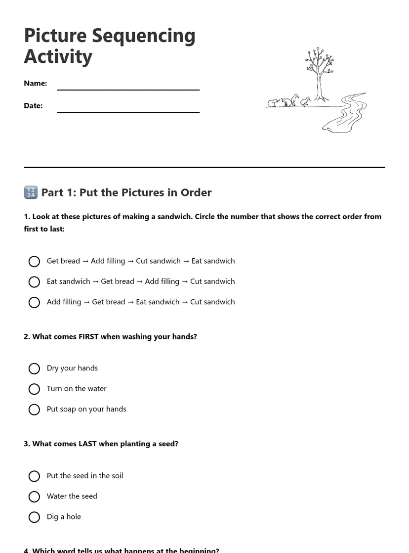 Picture Sequencing Activity