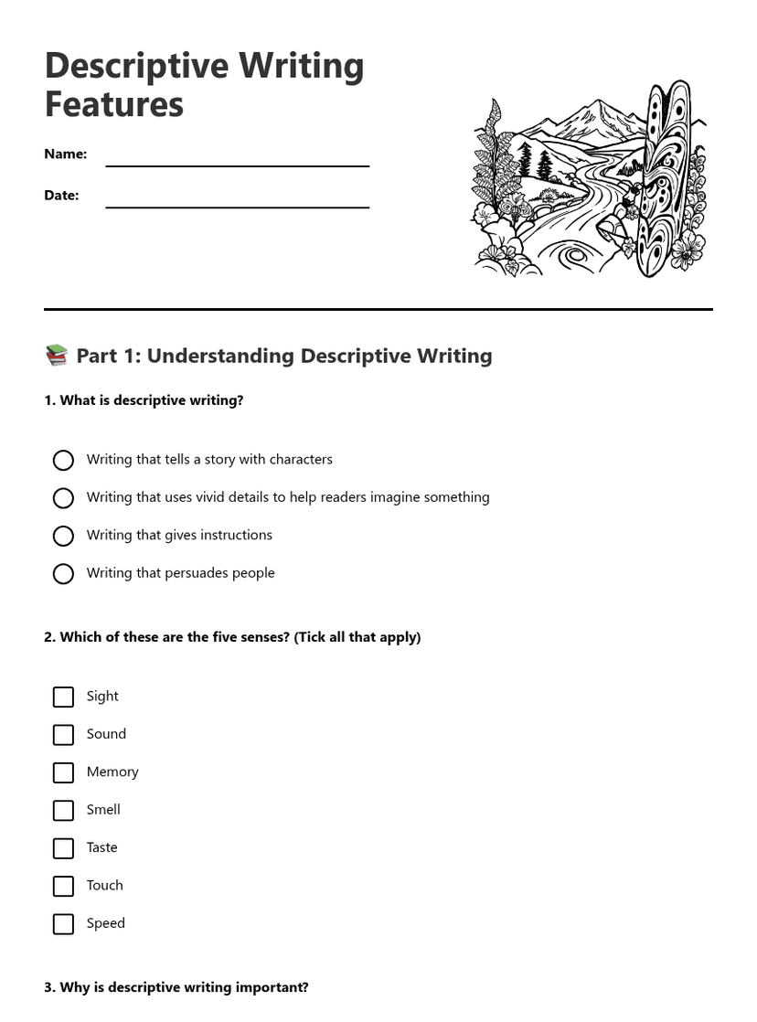 Descriptive Writing Features