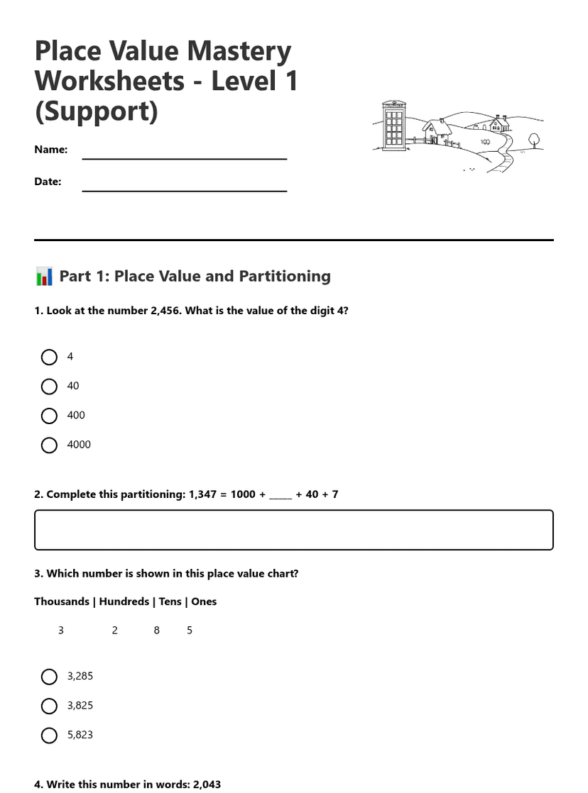 Place Value Mastery Worksheets