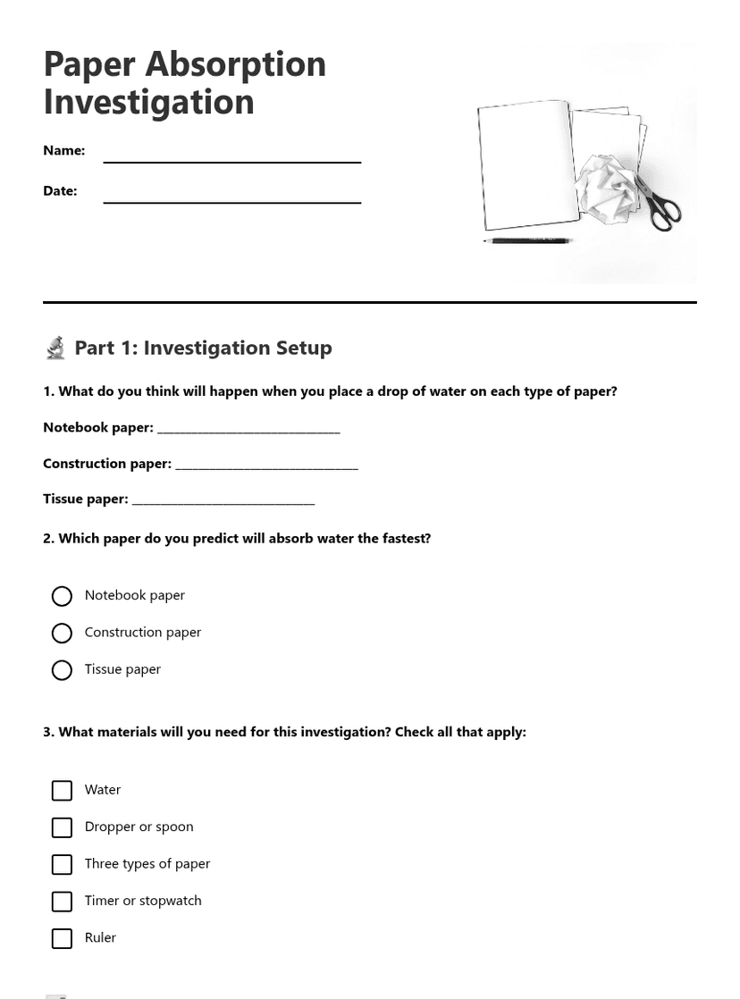 Paper Absorption Investigation