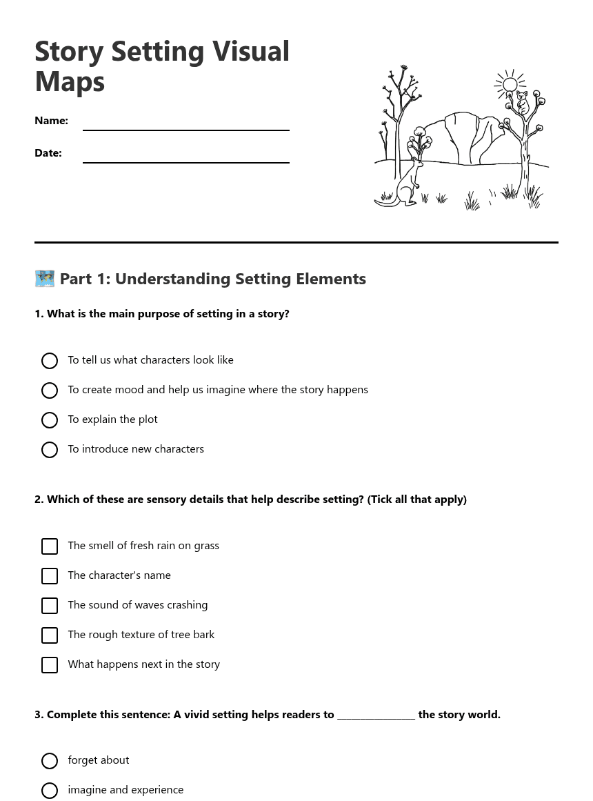 Story Setting Visual Maps worksheet preview