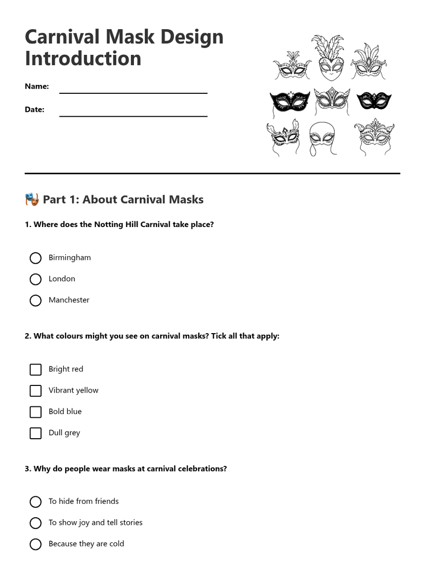 Carnival Mask Design Introduction