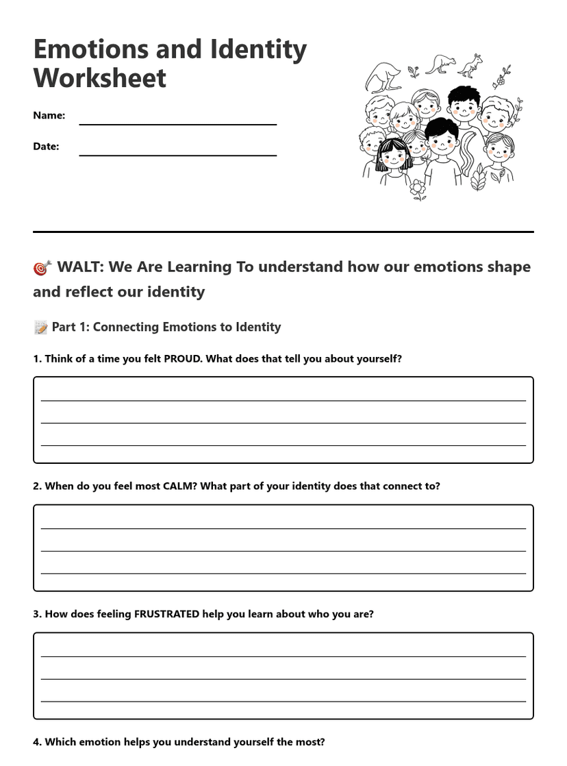 Emotions and Identity Worksheet